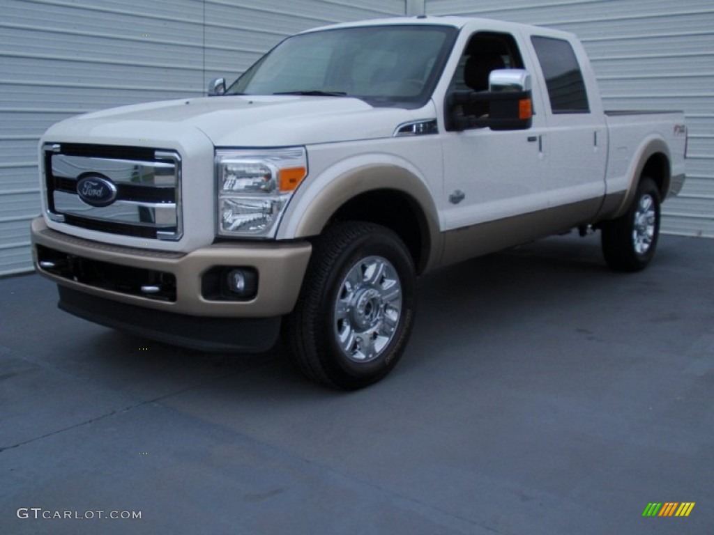 2014 F250 Super Duty King Ranch Crew Cab 4x4 - Oxford White / King Ranch Chaparral Leather/Adobe Trim photo #7