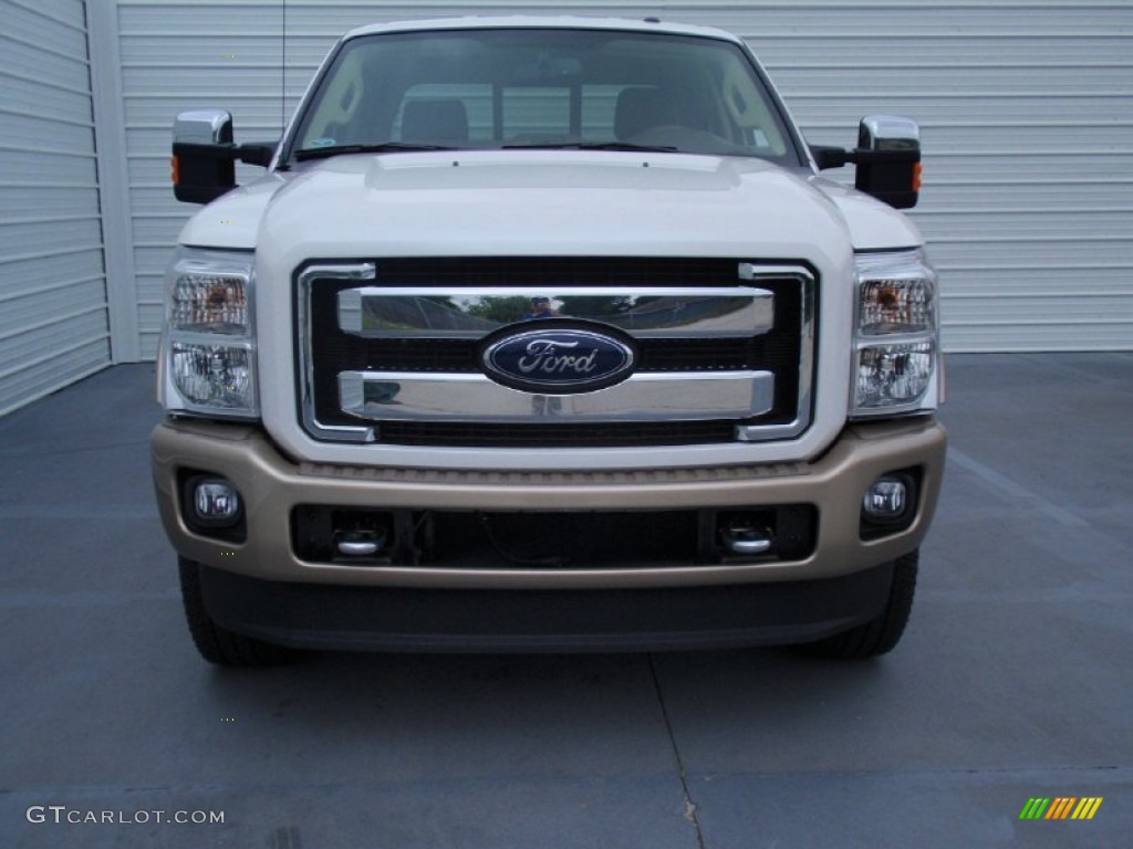 2014 F250 Super Duty King Ranch Crew Cab 4x4 - Oxford White / King Ranch Chaparral Leather/Adobe Trim photo #8
