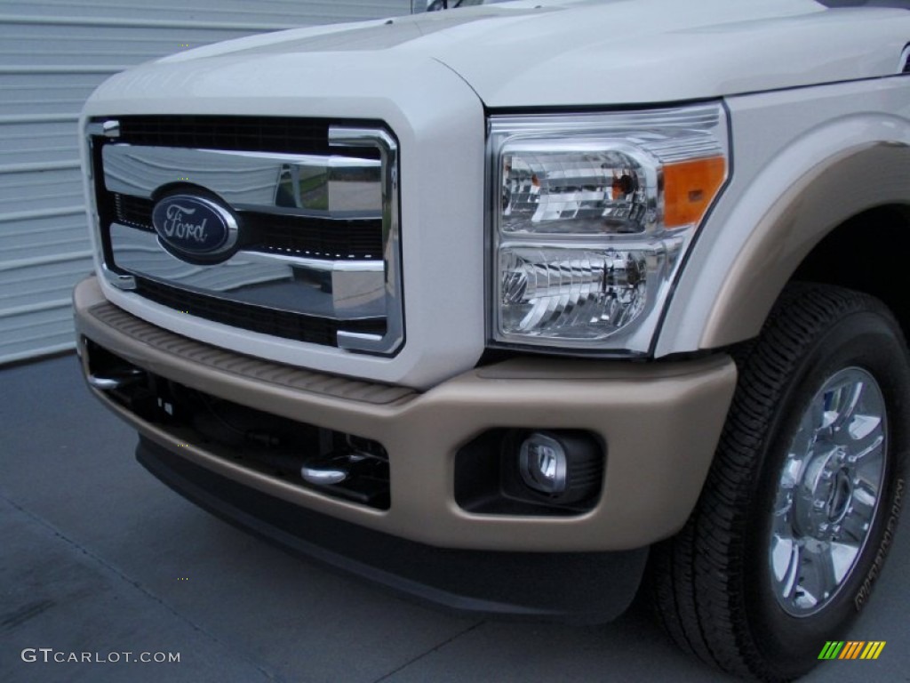 2014 F250 Super Duty King Ranch Crew Cab 4x4 - Oxford White / King Ranch Chaparral Leather/Adobe Trim photo #11