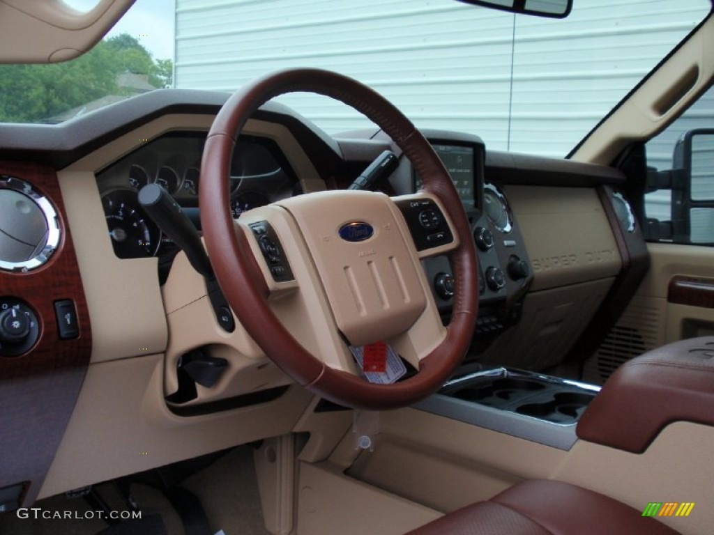 2014 F250 Super Duty King Ranch Crew Cab 4x4 - Oxford White / King Ranch Chaparral Leather/Adobe Trim photo #34