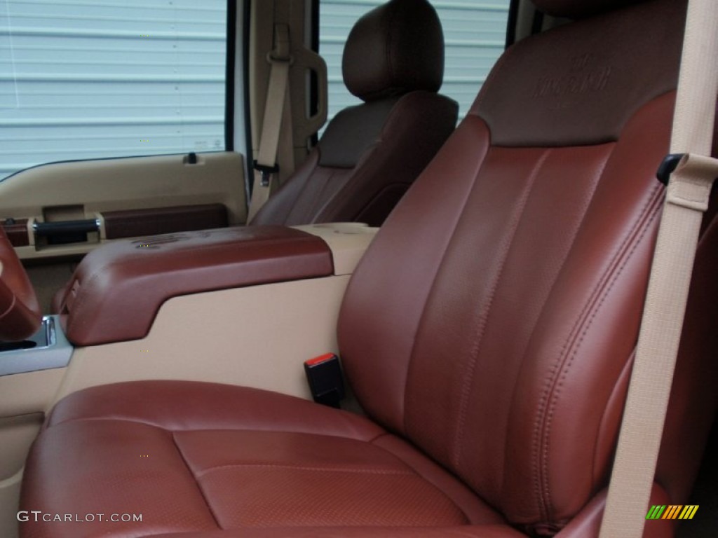 2014 F250 Super Duty King Ranch Crew Cab 4x4 - Oxford White / King Ranch Chaparral Leather/Adobe Trim photo #35
