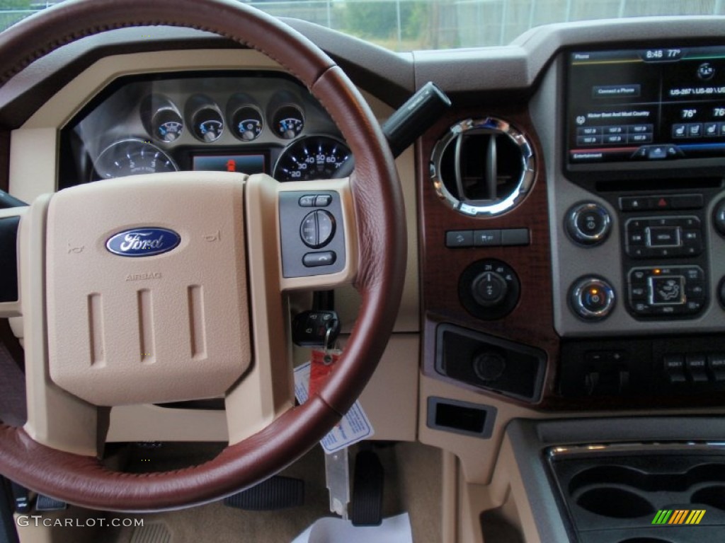 2014 F250 Super Duty King Ranch Crew Cab 4x4 - Oxford White / King Ranch Chaparral Leather/Adobe Trim photo #37