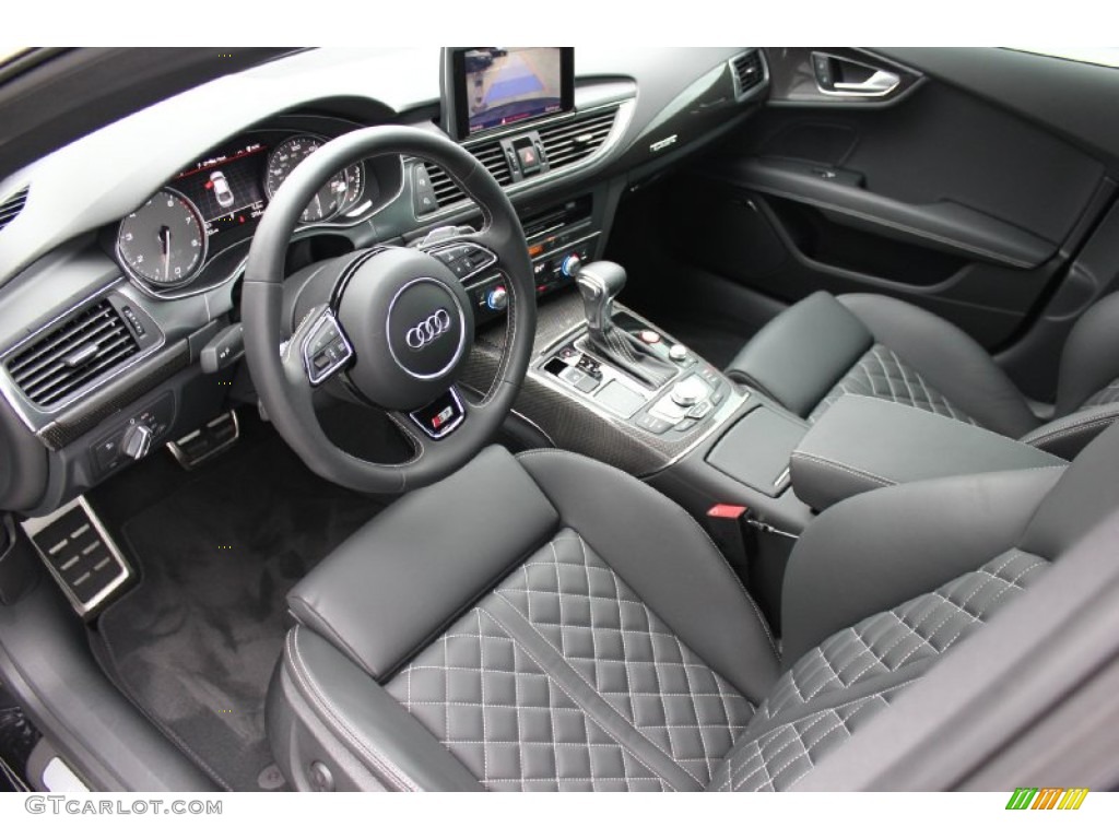 Black Valcona w/Diamond Contrast Stitching Interior 2014 Audi S7 Prestige 4.0 TFSI quattro Photo #93324100