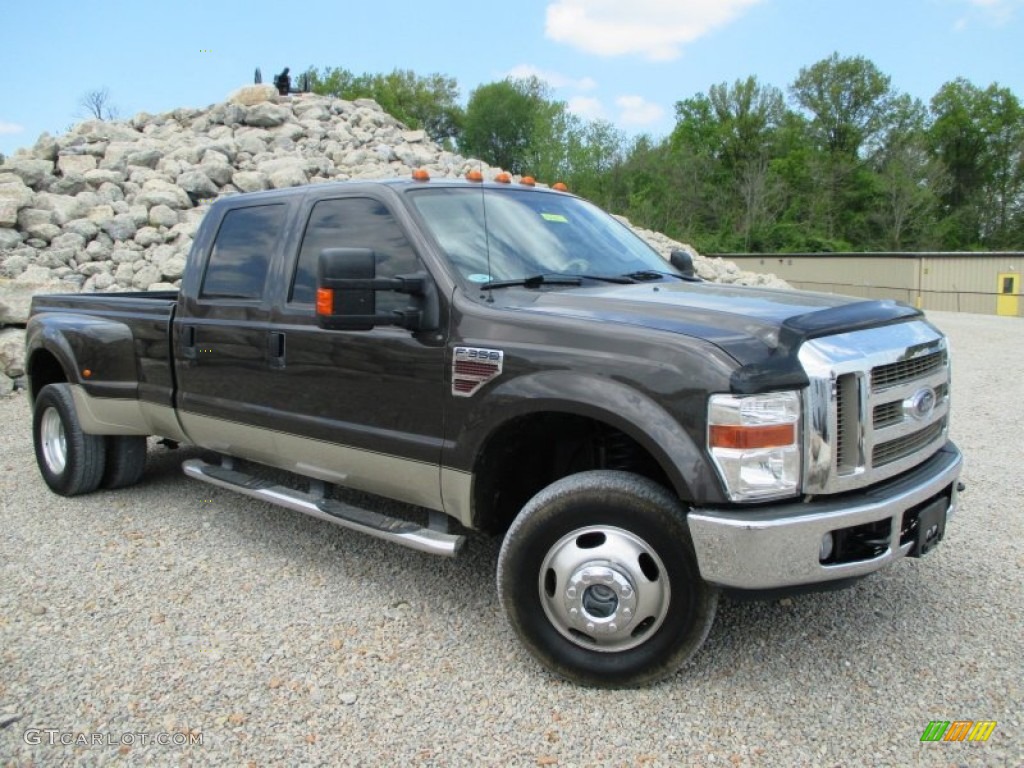 2008 F350 Super Duty Lariat Crew Cab 4x4 Dually - Forest Green Metallic / Camel photo #1