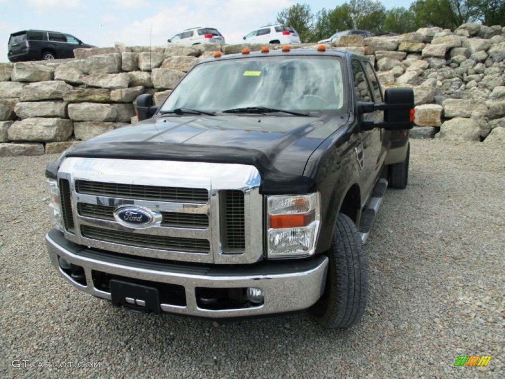 2008 F350 Super Duty Lariat Crew Cab 4x4 Dually - Forest Green Metallic / Camel photo #2