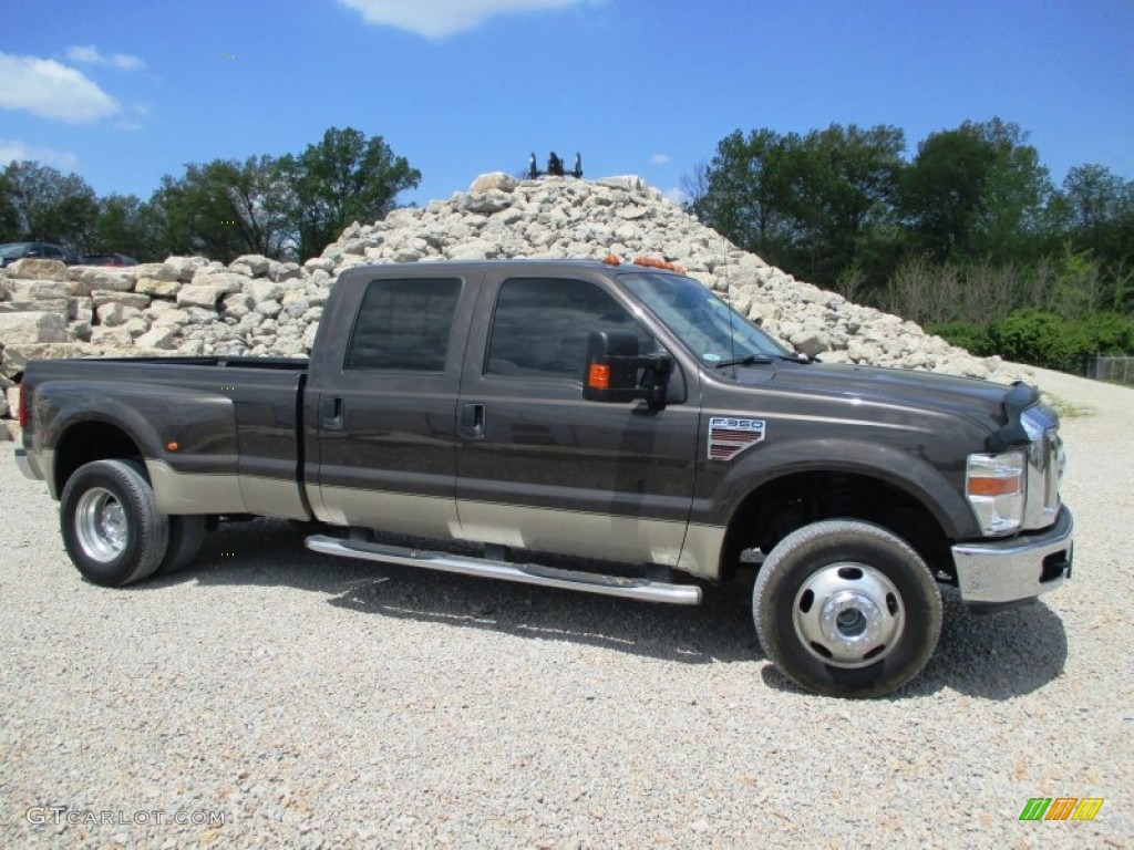 2008 F350 Super Duty Lariat Crew Cab 4x4 Dually - Forest Green Metallic / Camel photo #29