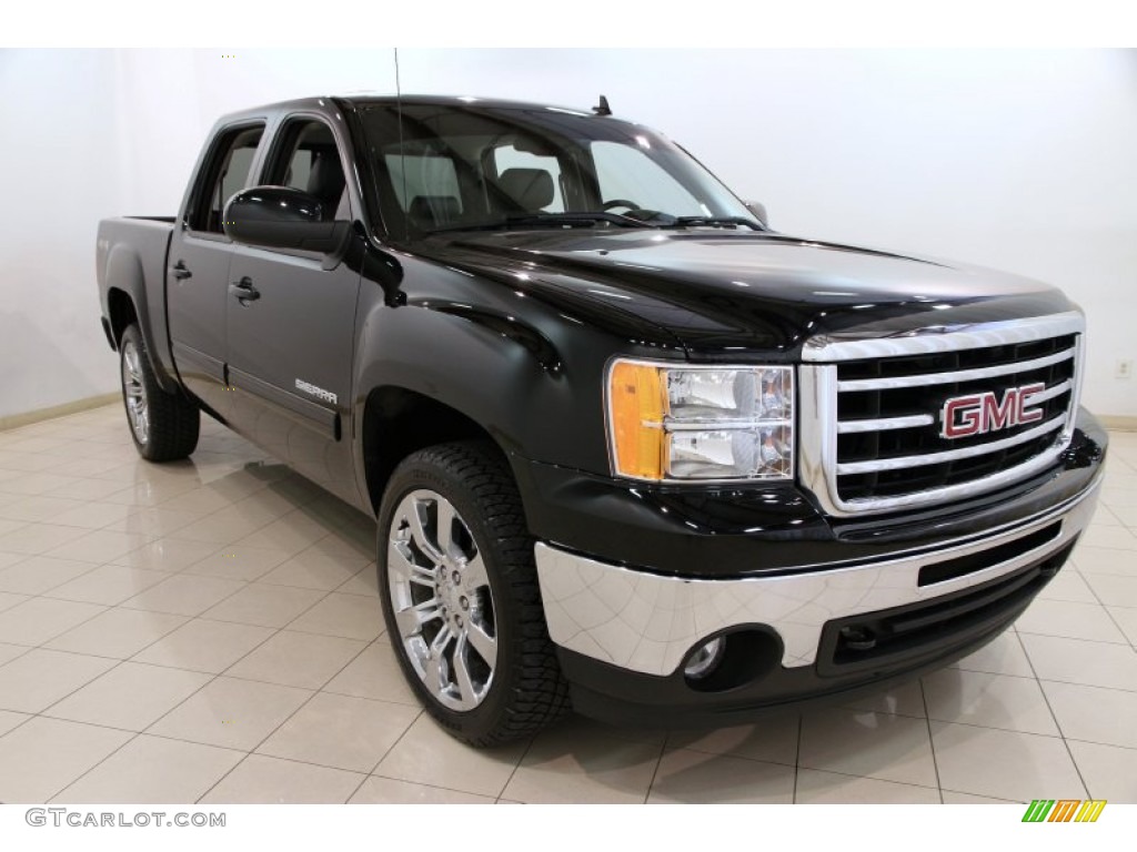 Onyx Black 2012 GMC Sierra 1500 SLT Crew Cab 4x4 Exterior Photo #93327340