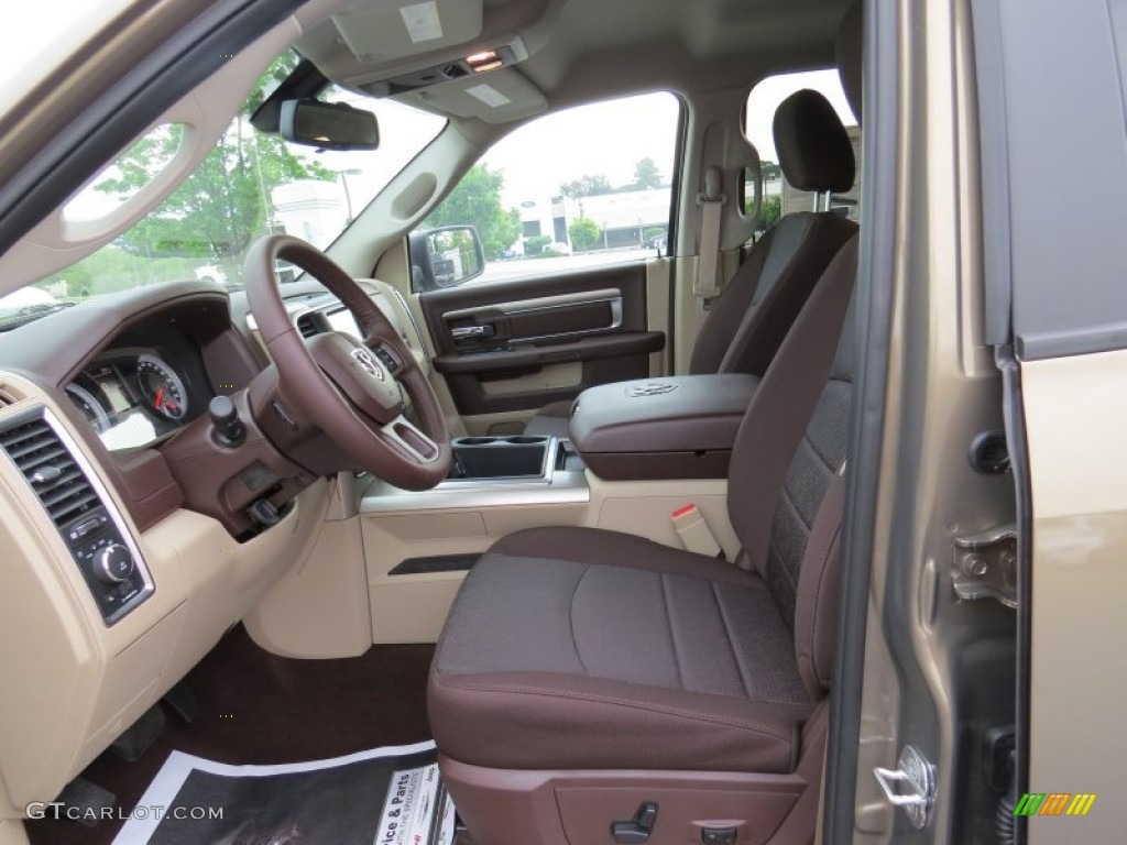 2014 1500 Big Horn Crew Cab 4x4 - Prairie Pearl Coat / Canyon Brown/Light Frost Beige photo #7