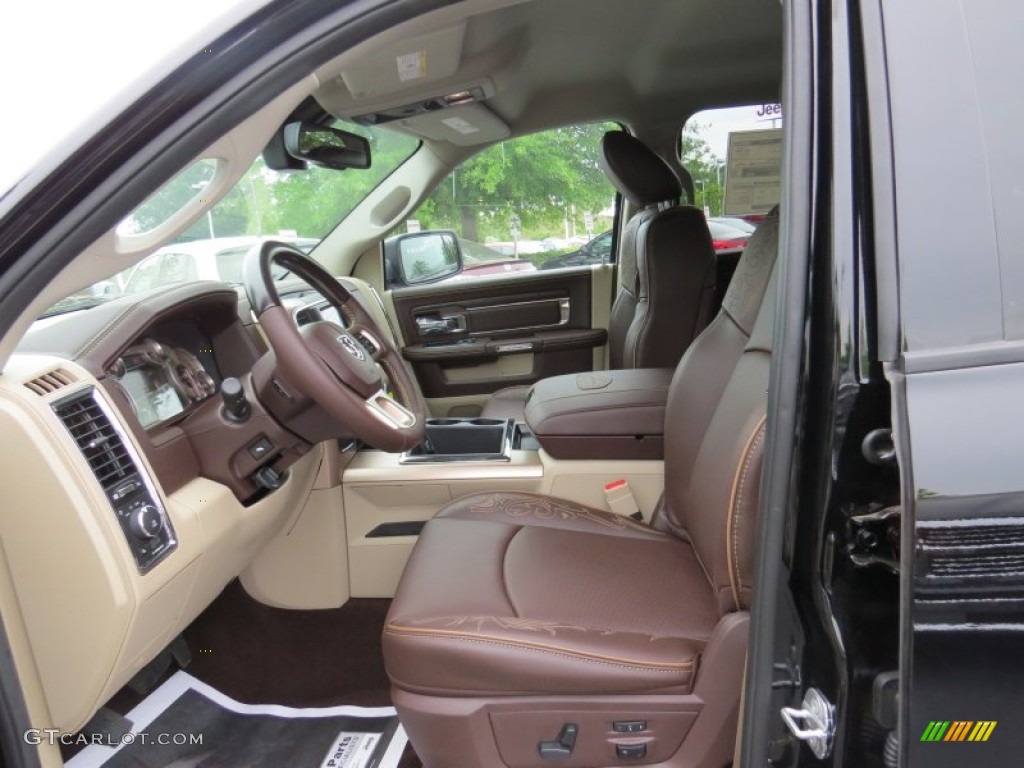 Longhorn Canyon Brown/Light Frost Interior 2014 Ram 1500 Laramie Longhorn Crew Cab Photo #93340208