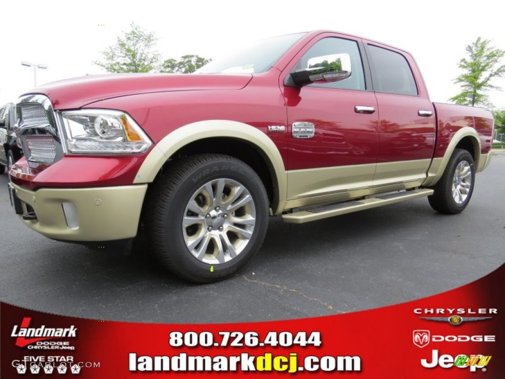 2014 1500 Laramie Longhorn Crew Cab - Deep Cherry Red Crystal Pearl / Longhorn Canyon Brown/Light Frost photo #1