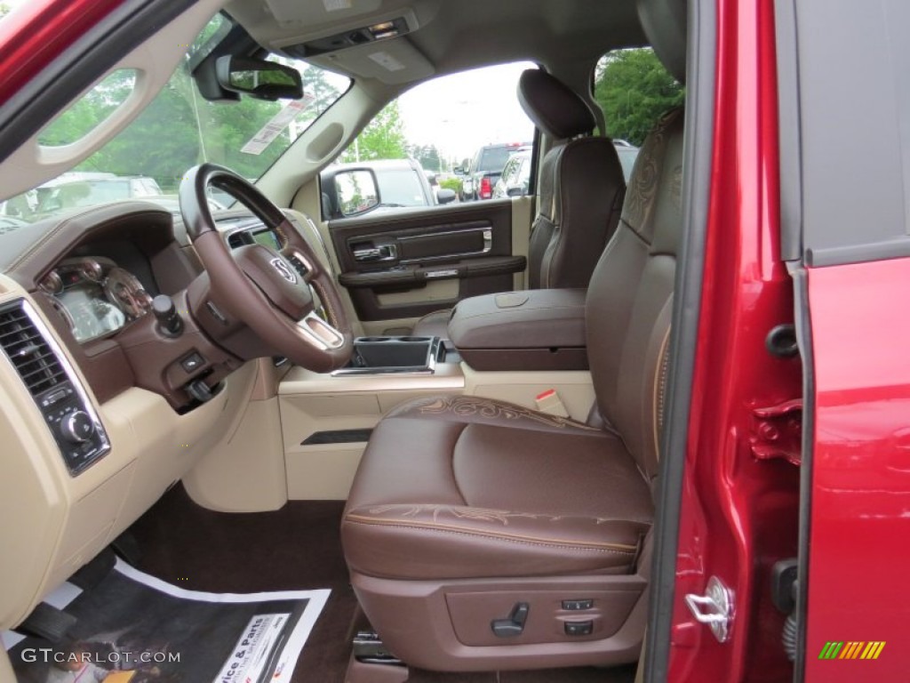 2014 1500 Laramie Longhorn Crew Cab - Deep Cherry Red Crystal Pearl / Longhorn Canyon Brown/Light Frost photo #7