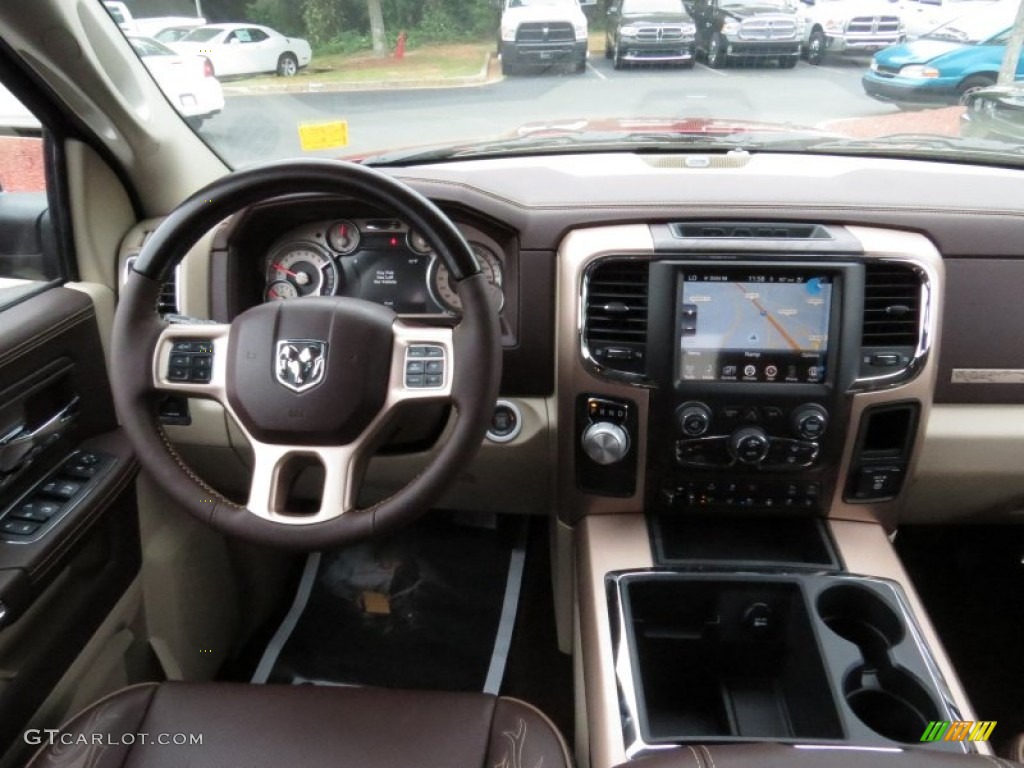 2014 1500 Laramie Longhorn Crew Cab - Deep Cherry Red Crystal Pearl / Longhorn Canyon Brown/Light Frost photo #8