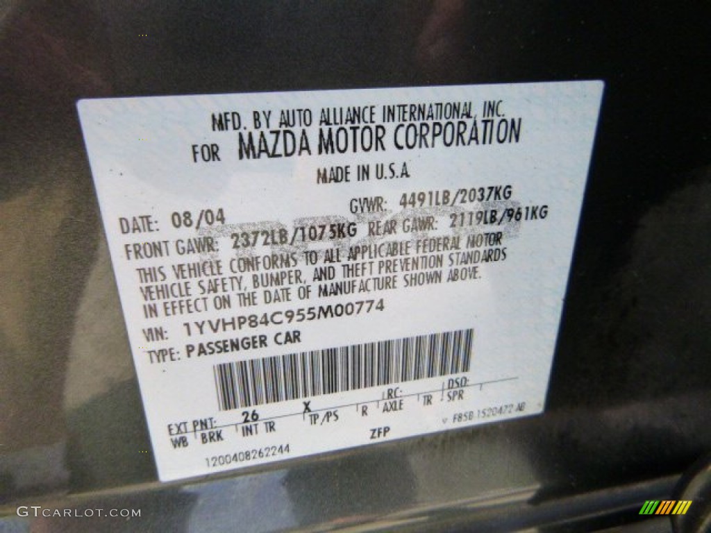 2005 MAZDA6 i Sport Hatchback - Steel Gray Metallic / Black photo #14