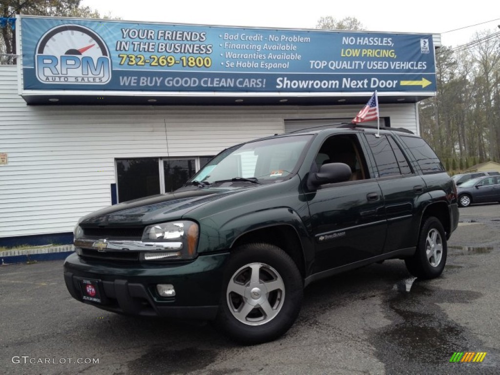 2003 TrailBlazer LT 4x4 - Dark Green Metallic / Light Oak photo #1