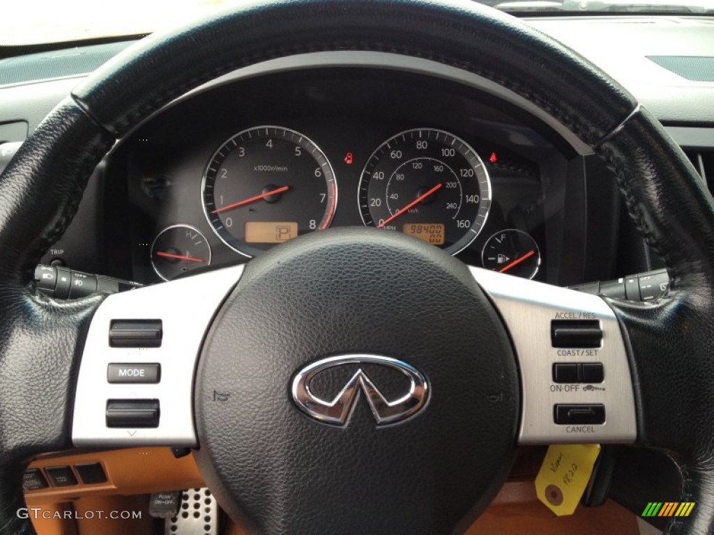 2003 Infiniti FX 35 AWD Brick/Black Steering Wheel Photo #93358445