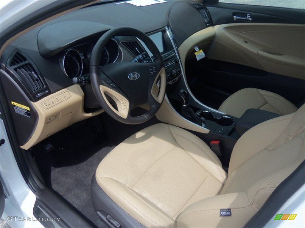 2014 Sonata Limited - Pearl White / Camel photo #6