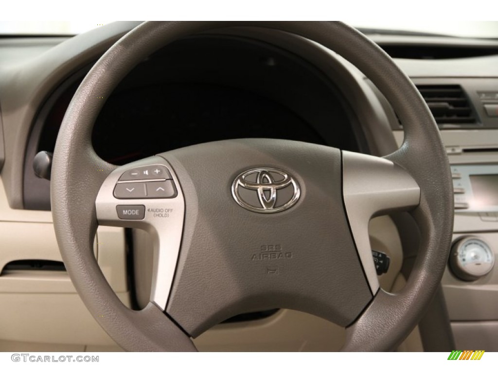 2009 Toyota Camry LE V6 Bisque Steering Wheel Photo #93365081