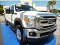 2012 White Platinum Metallic Tri-Coat Ford F350 Super Duty Lariat Crew Cab 4x4  photo #8