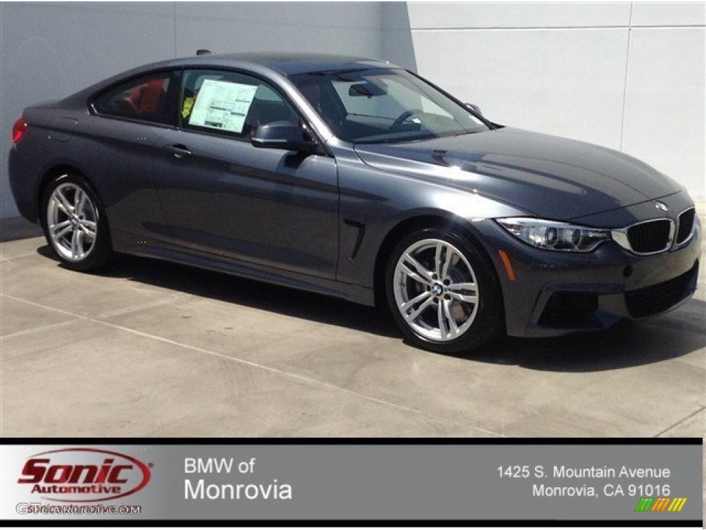 2014 4 Series 428i Coupe - Mineral Grey Metallic / Coral Red photo #1