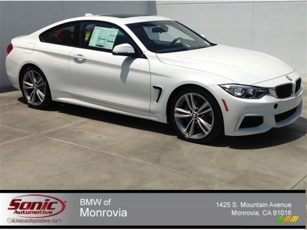 2014 4 Series 435i Coupe - Alpine White / Coral Red photo #1