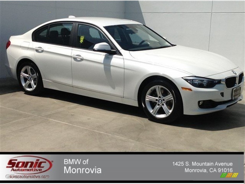 2014 3 Series 328i Sedan - Mineral White Metallic / Black photo #1