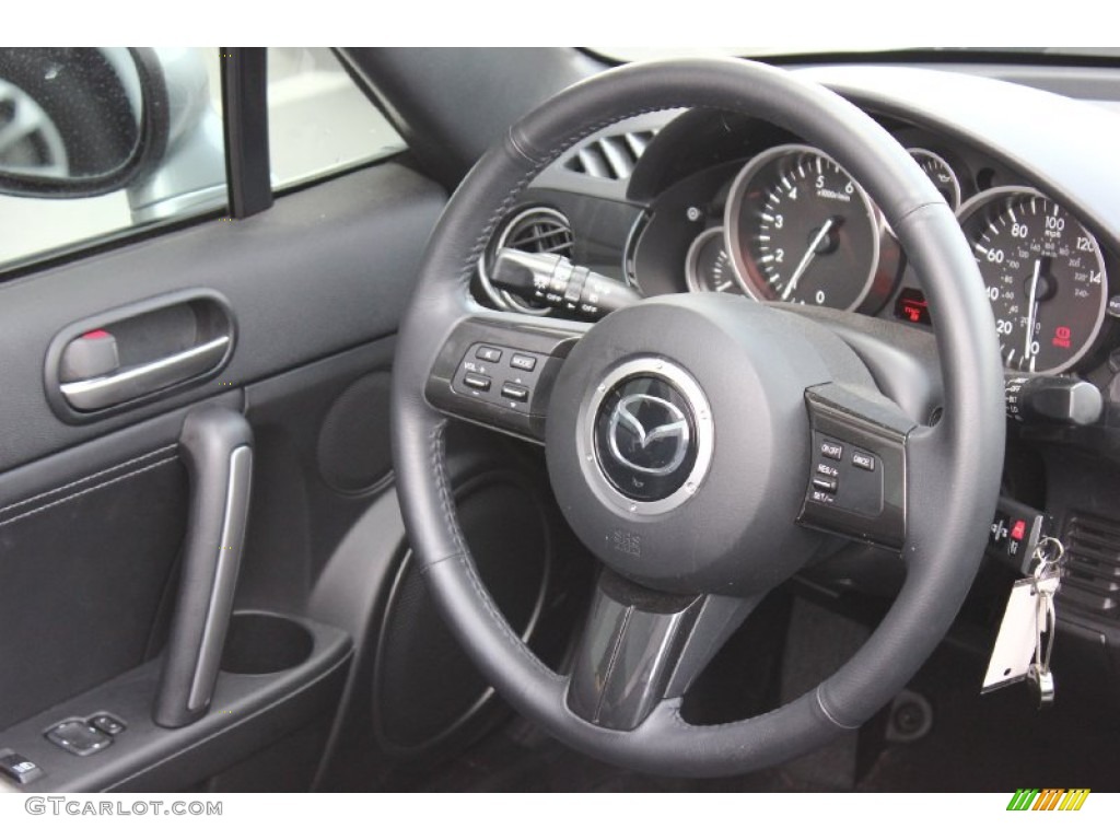 2013 Mazda MX-5 Miata Grand Touring Roadster Black Steering Wheel Photo #93372914