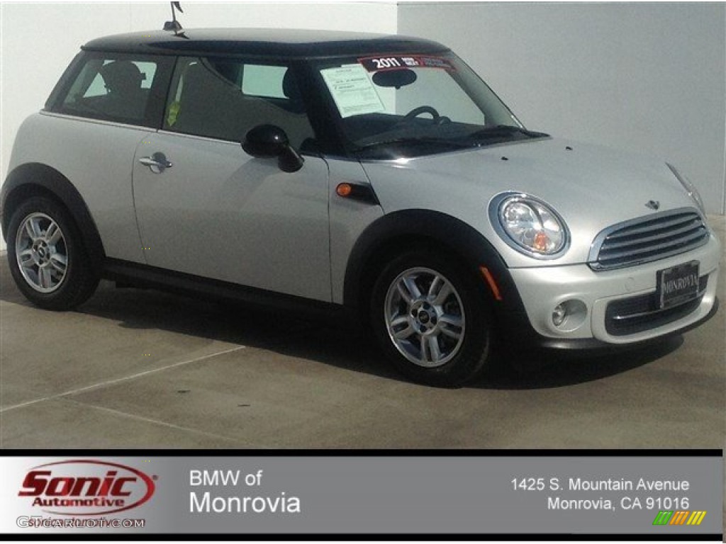 2011 Cooper Hardtop - Sparkling Silver Metallic / Carbon Black photo #1