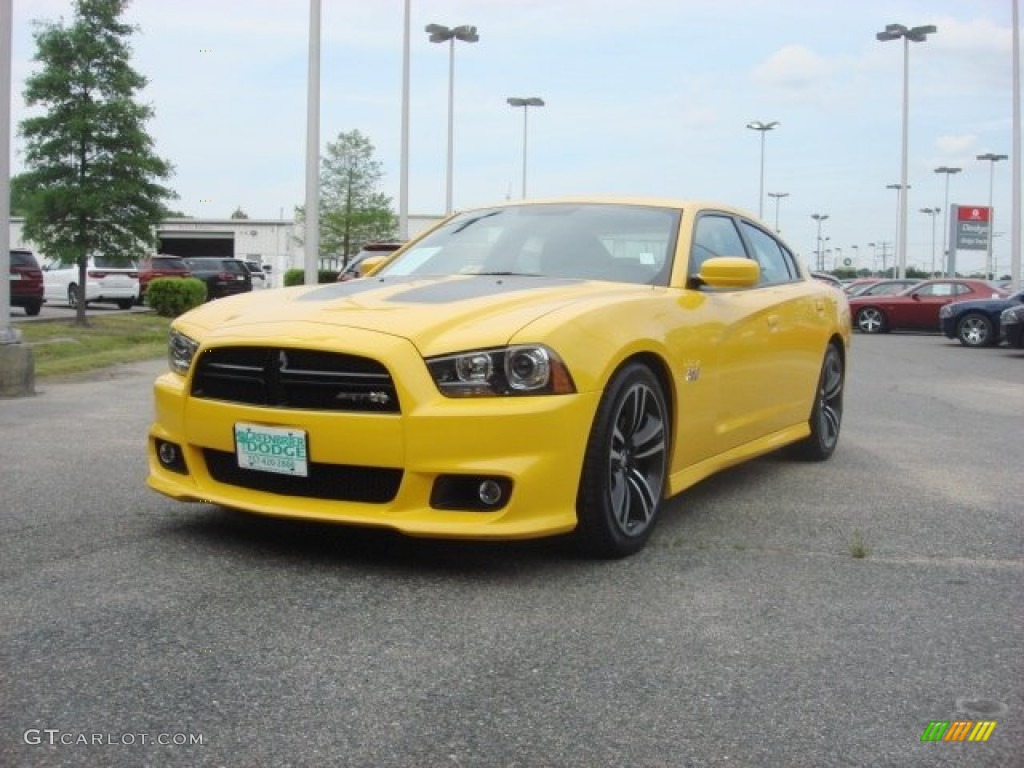 2012 Charger SRT8 Super Bee - Stinger Yellow / Black/Super Bee Stripes photo #1