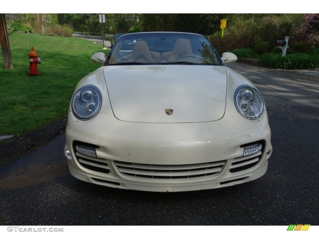 2010 911 Turbo Cabriolet - Cream White / Sand Beige photo #2