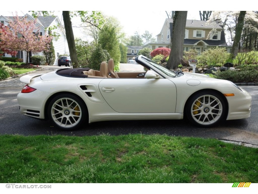 Cream White 2010 Porsche 911 Turbo Cabriolet Exterior Photo #93392431