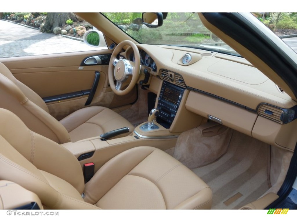 Sand Beige Interior 2010 Porsche 911 Turbo Cabriolet Photo #93392528