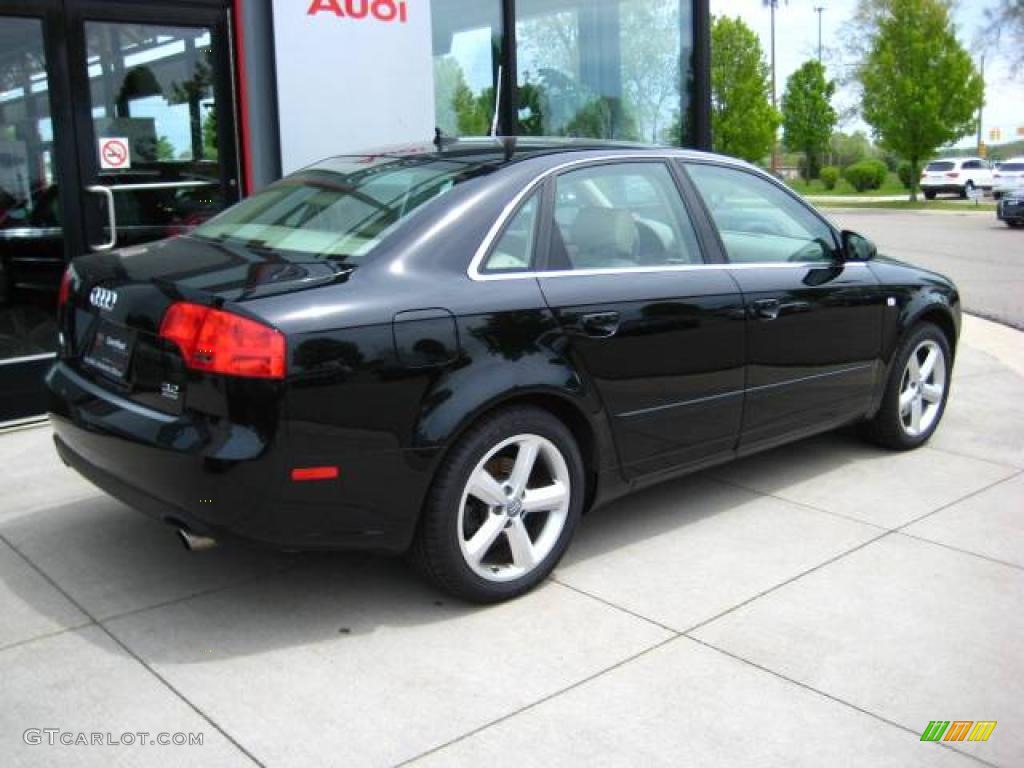2007 A4 3.2 quattro Sedan - Brilliant Black / Beige photo #6