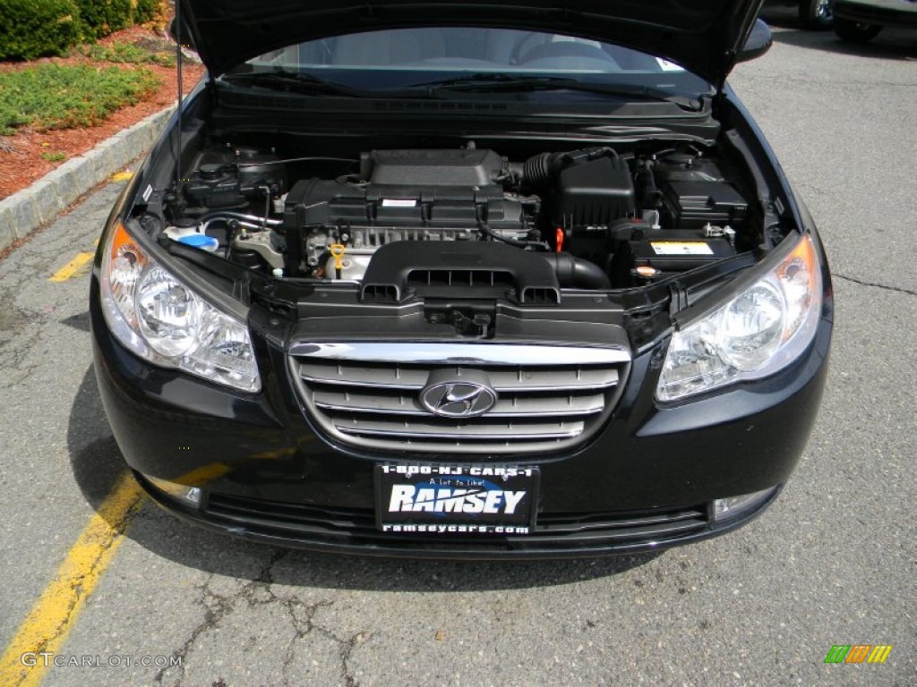 2009 Elantra SE Sedan - Black Pearl / Gray photo #3