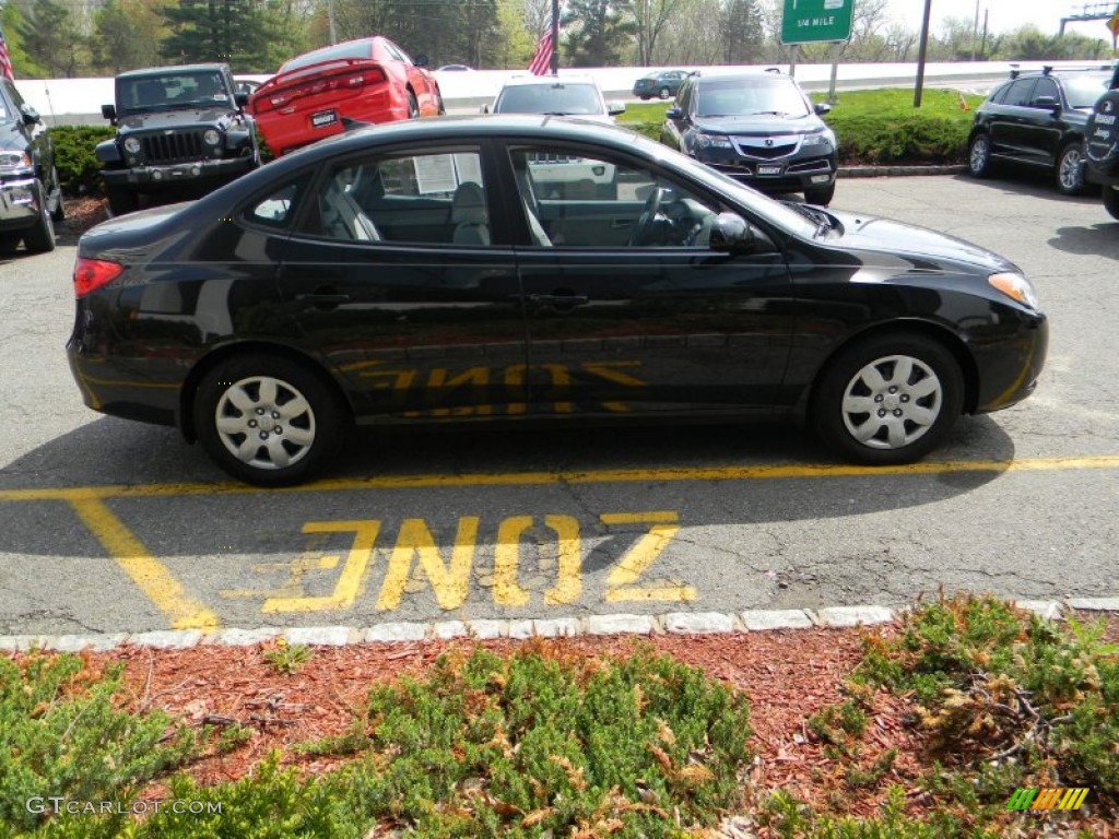 2009 Elantra SE Sedan - Black Pearl / Gray photo #5