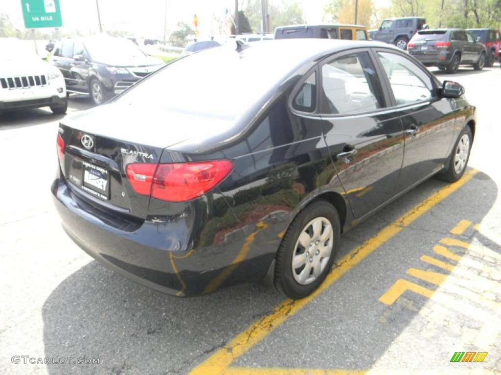 2009 Elantra SE Sedan - Black Pearl / Gray photo #6