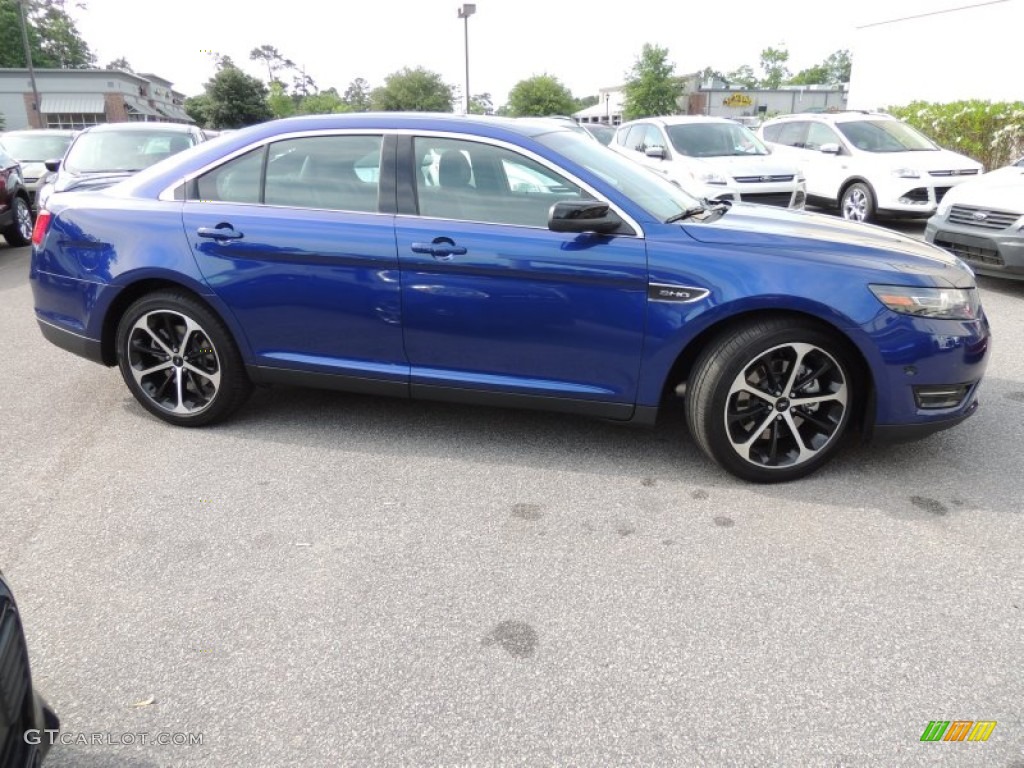 2014 Taurus SHO AWD - Deep Impact Blue / SHO Charcoal Black/Mayan Gray Miko Suede photo #13