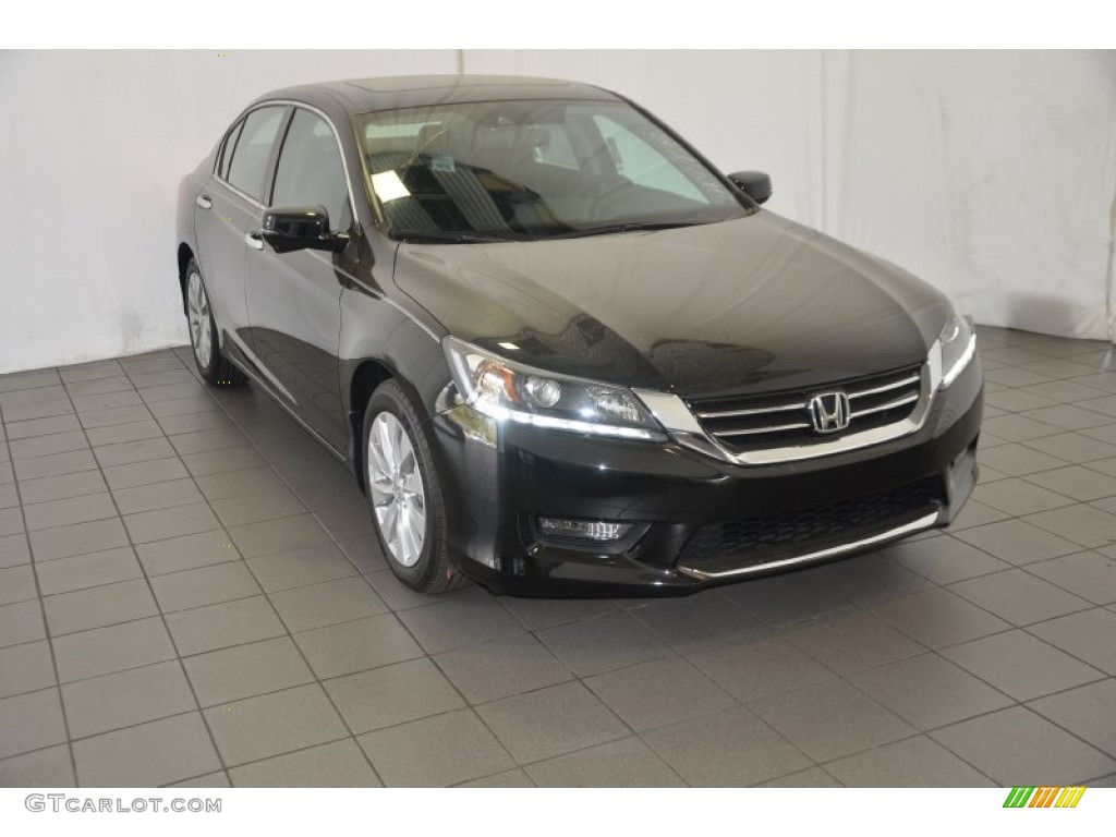 2014 Accord EX-L Coupe - Crystal Black Pearl / Black photo #1