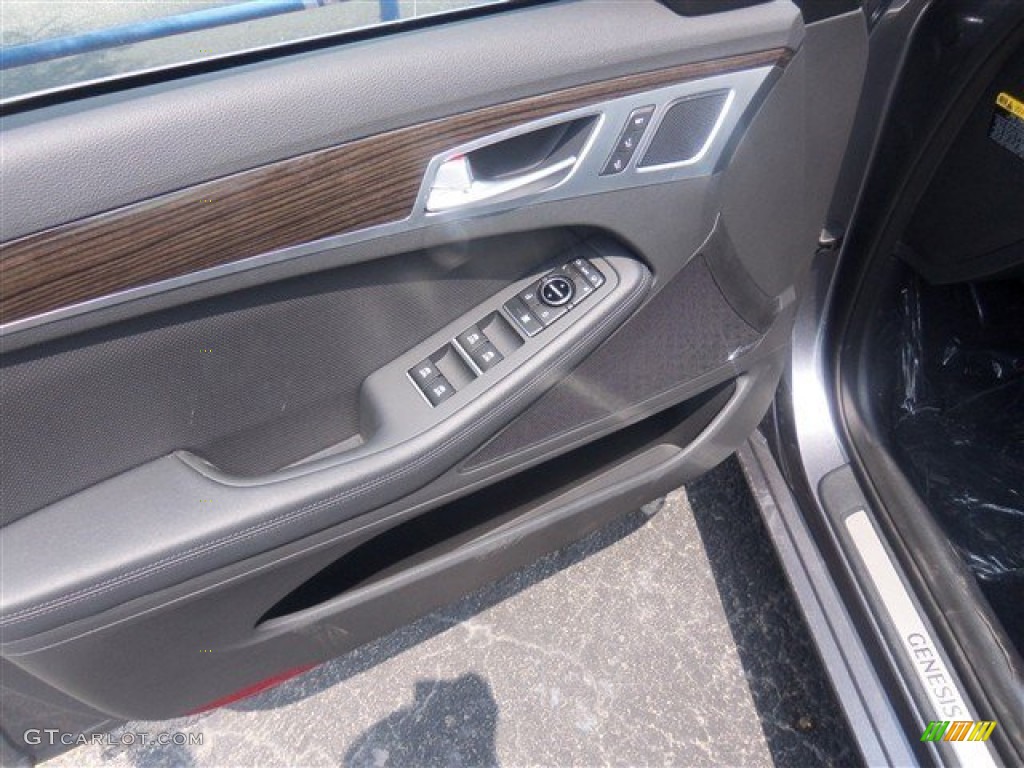 2015 Hyundai Genesis 3.8 Sedan Black Door Panel Photo #93402631