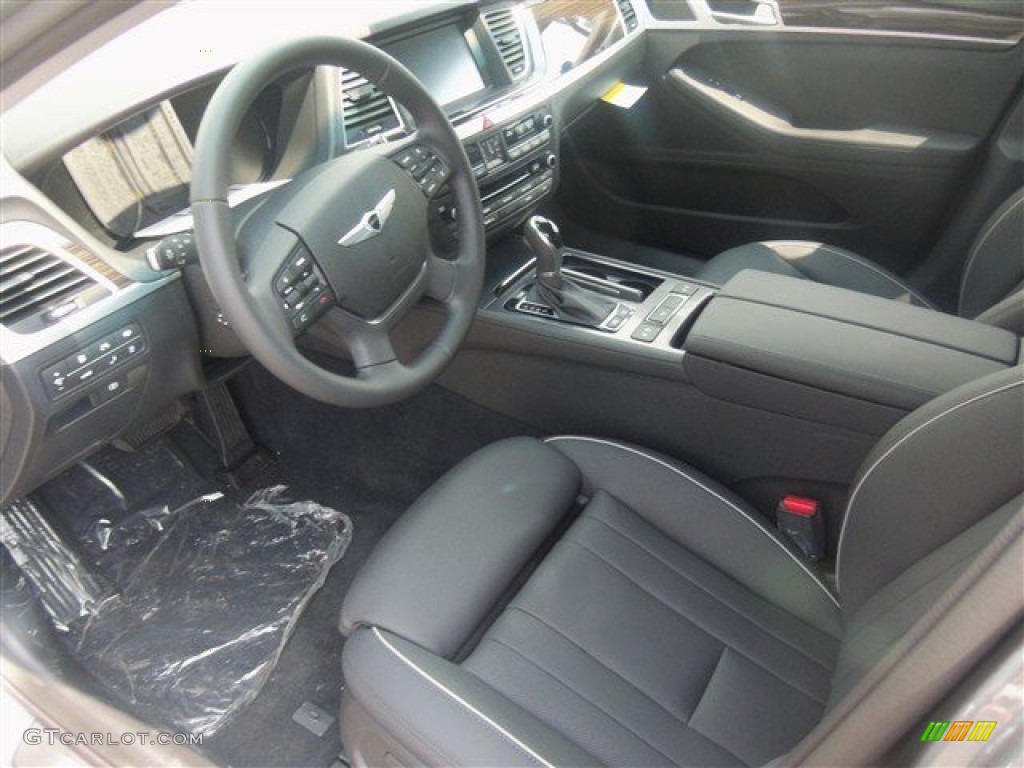 Black Interior 2015 Hyundai Genesis 3.8 Sedan Photo #93402649