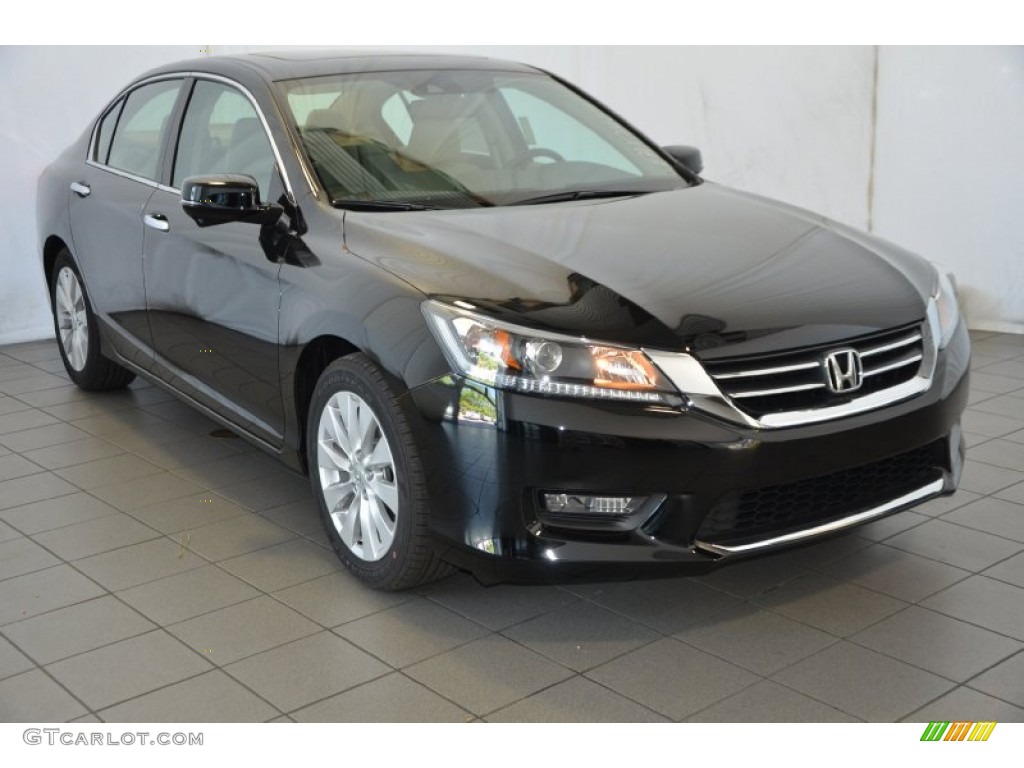 2014 Accord EX-L Sedan - Crystal Black Pearl / Ivory photo #1
