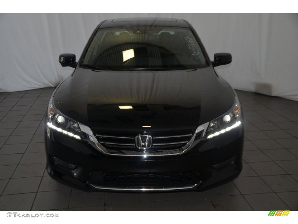 2014 Accord EX-L V6 Sedan - Crystal Black Pearl / Black photo #2
