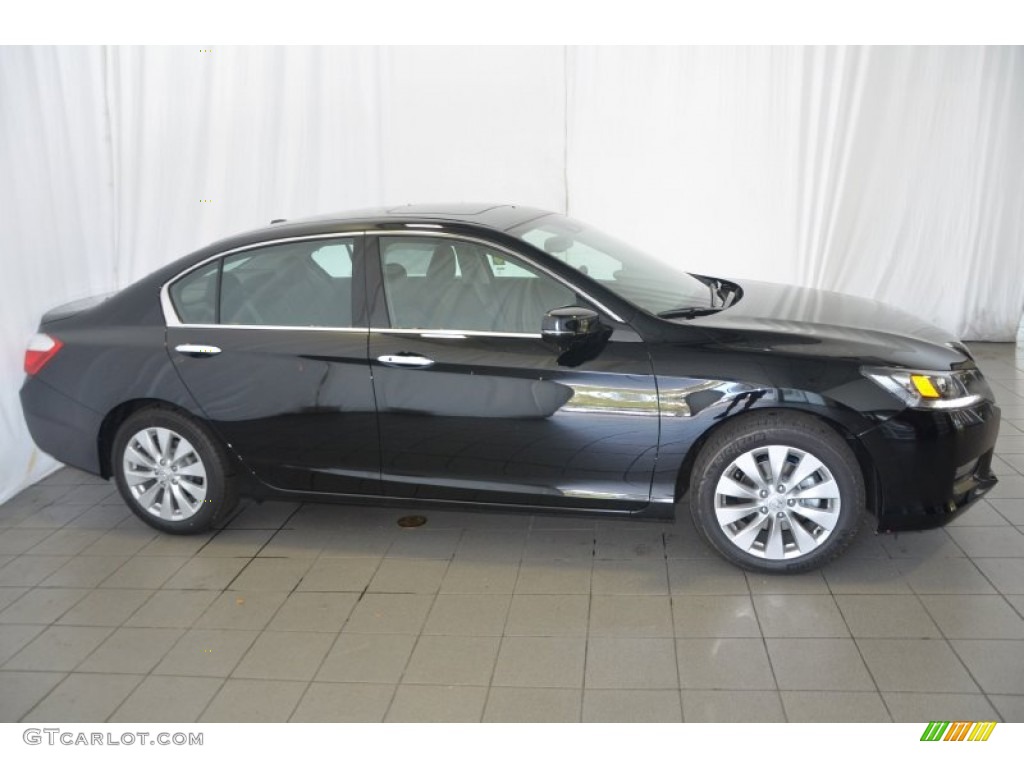 2014 Accord EX-L V6 Sedan - Crystal Black Pearl / Black photo #5