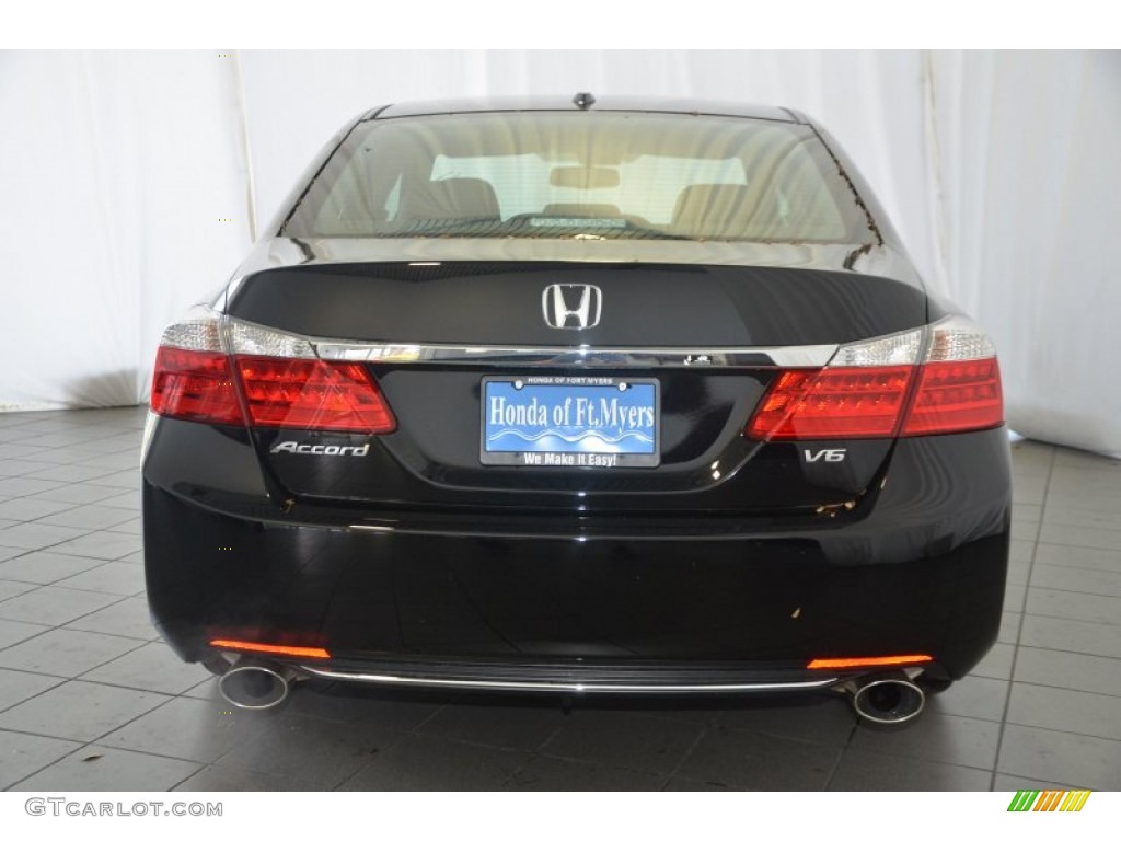2014 Accord EX-L V6 Sedan - Crystal Black Pearl / Black photo #7