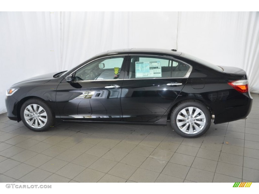 2014 Accord EX-L V6 Sedan - Crystal Black Pearl / Black photo #8