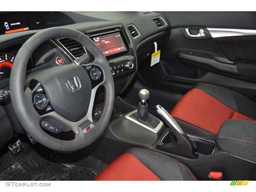 Black/Red Interior 2014 Honda Civic Si Sedan Photo #93408420