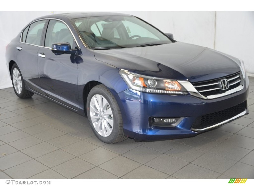 2014 Accord EX-L Sedan - Obsidian Blue Pearl / Gray photo #1