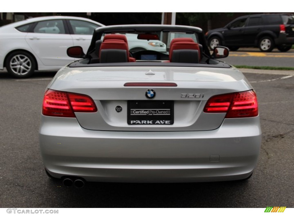 2011 3 Series 328i Convertible - Titanium Silver Metallic / Coral Red/Black Dakota Leather photo #5