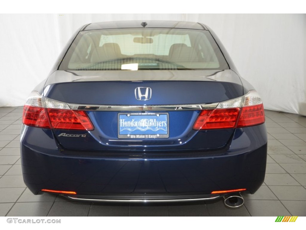 2014 Accord EX-L Sedan - Obsidian Blue Pearl / Gray photo #6