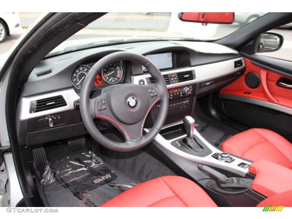 2011 3 Series 328i Convertible - Titanium Silver Metallic / Coral Red/Black Dakota Leather photo #11