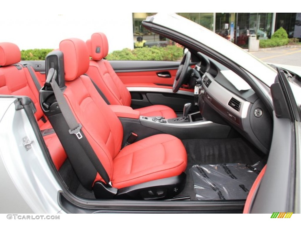 2011 3 Series 328i Convertible - Titanium Silver Metallic / Coral Red/Black Dakota Leather photo #26